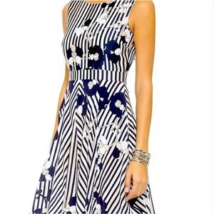 Diane von Furstenberg Kimana Dress with Stripe and Orchid Print